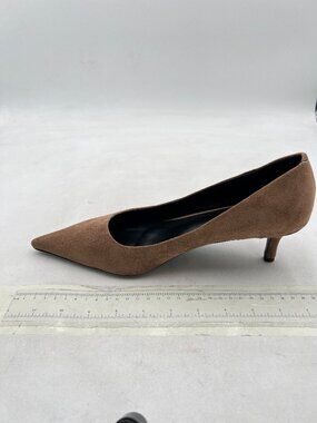 Brown Women's Kitten Heeled Pumps Pointed Toe Dress Shoes for Office Lady